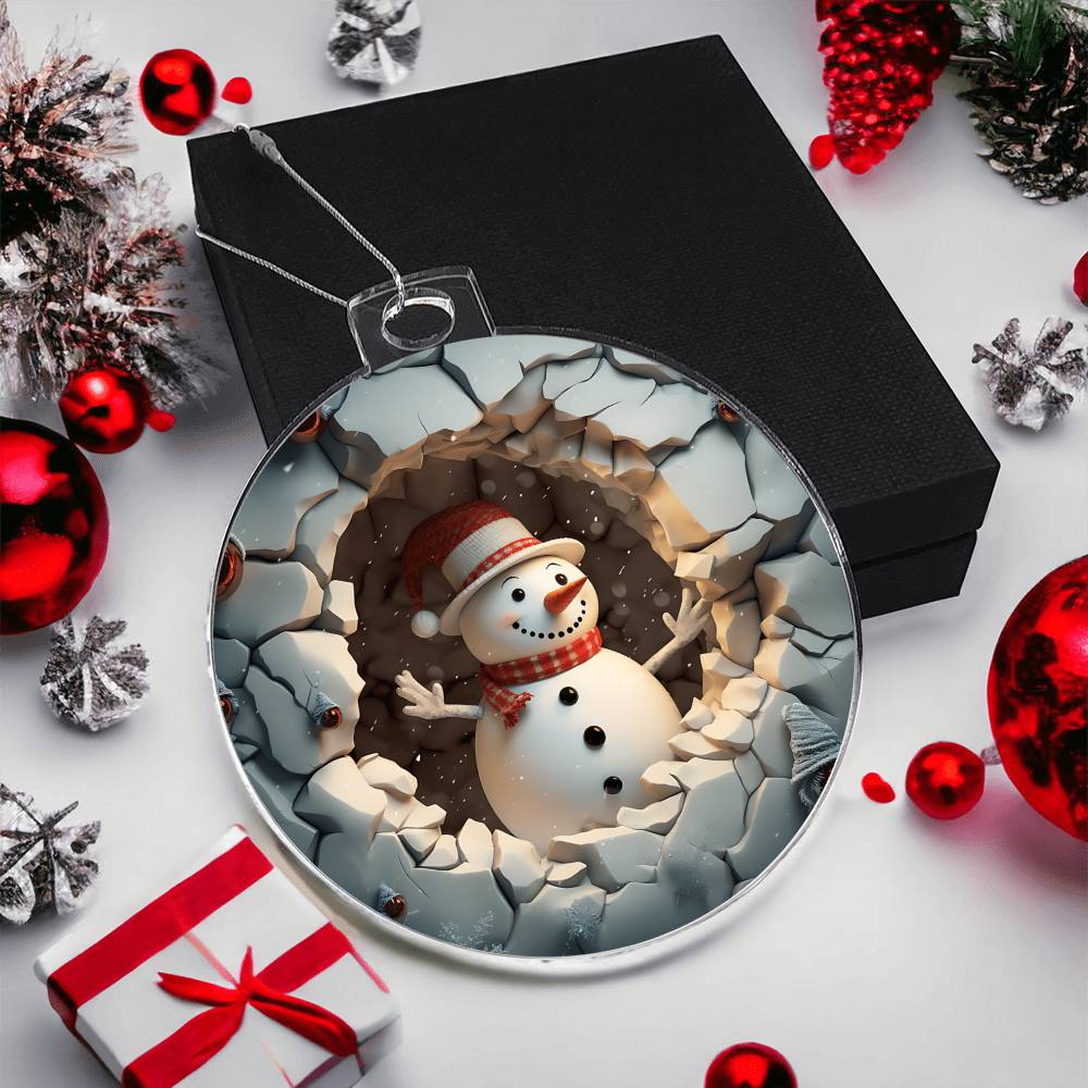 Snowman Acrylic Ornament-[Heartfelt Family Gift]