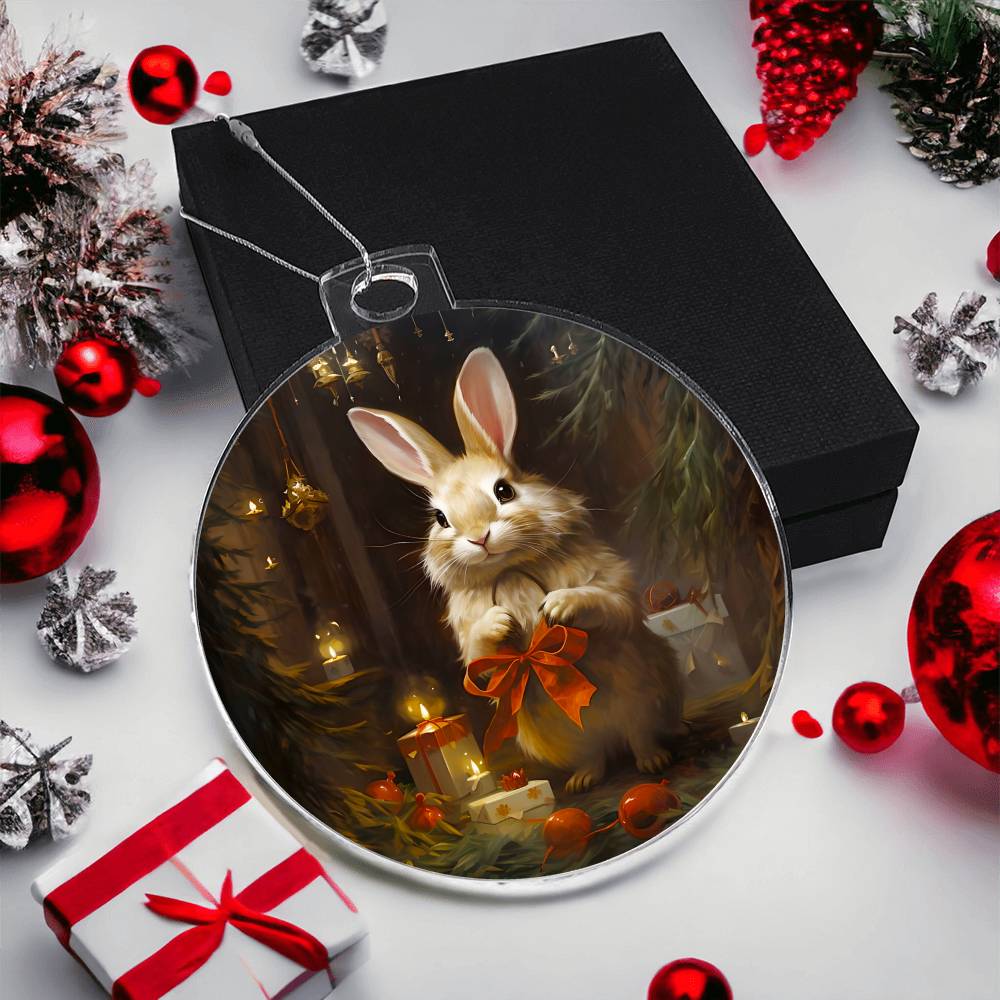 Bunny Christmas Tree Ornament Acrylic Ornament-[Heartfelt Family Gift]