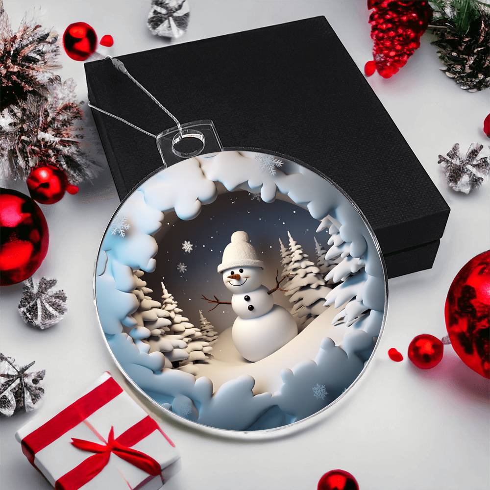 Snowman Acrylic Ornament-[Heartfelt Family Gift]