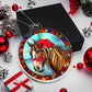 Stunning Stained Glass Horse Christmas Ornament - Handcrafted Holiday Decoration-[Heartfelt Family Gift]