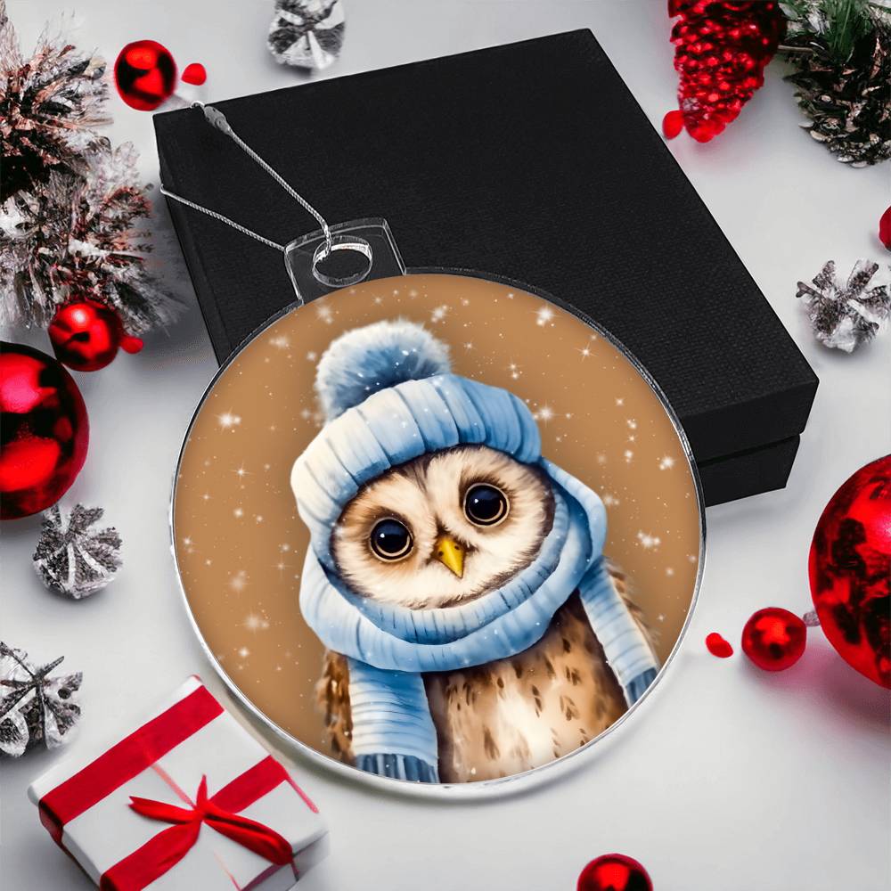 Winter Owl Christmas Ornament - Festive Holiday Decoration for Tree - Handcrafted Winter Bird Decor-[Heartfelt Family Gift]