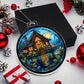 Lake House Stained Glass Christmas Ornament - Decorative Handcrafted Holiday Decoration-[Heartfelt Family Gift]