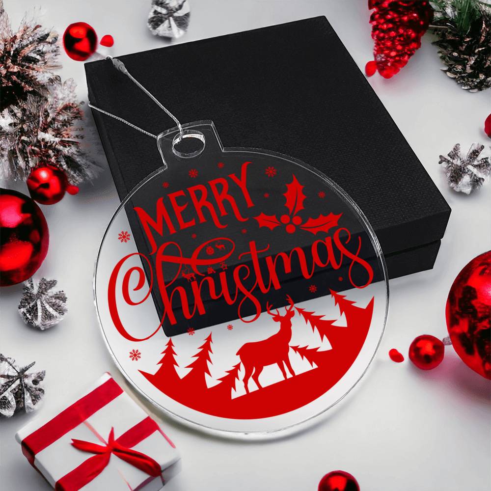 Merry Christmas Acrylic Ornament-[Heartfelt Family Gift]