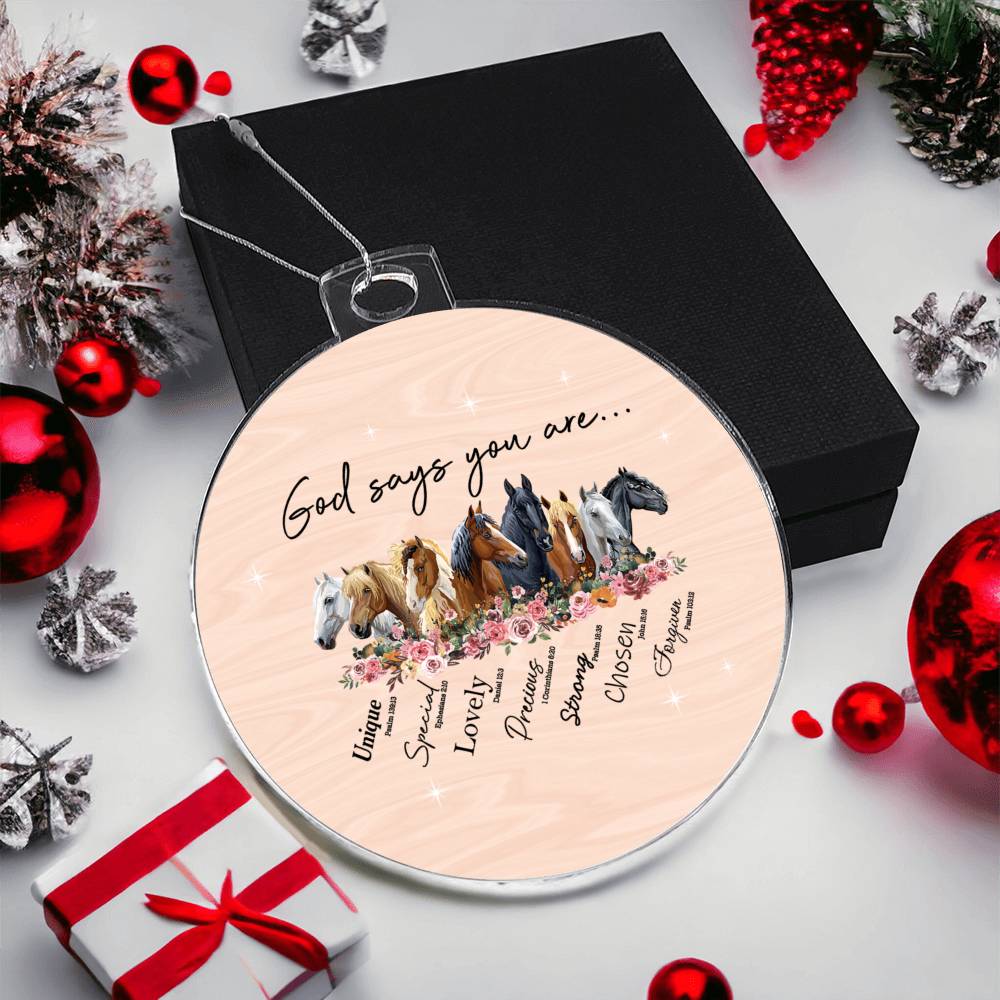 Affirmations for Horse Lover Acrylic Ornament-[Heartfelt Family Gift]