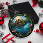 Stained Glass Lake House Christmas Ornament - Unique Holiday Decoration-[Heartfelt Family Gift]