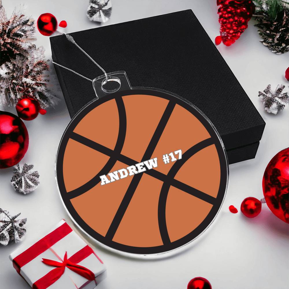 Personalized Basketball Player Christmas Tree Ornament-[Heartfelt Family Gift]