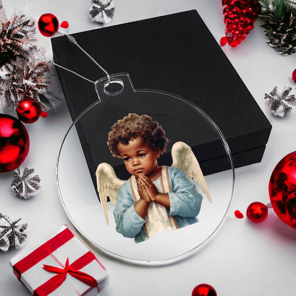 Handcrafted African American Angel Christmas Ornament - Perfect Holiday Decoration-[Heartfelt Family Gift]
