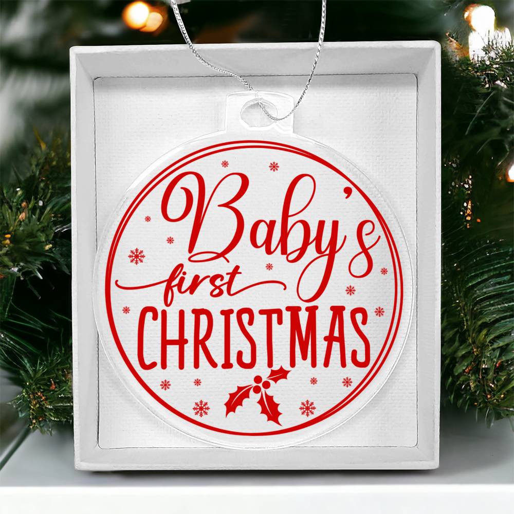 Baby's 1st Christmas Acrylic Ornament-[Heartfelt Family Gift]