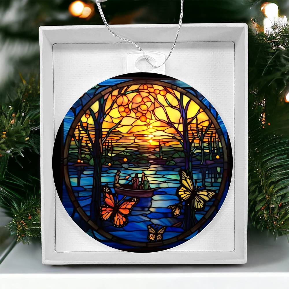 Acrylic Christmas Ornament Butterflies in the Woods - Perfect for Holiday Decor-[Heartfelt Family Gift]