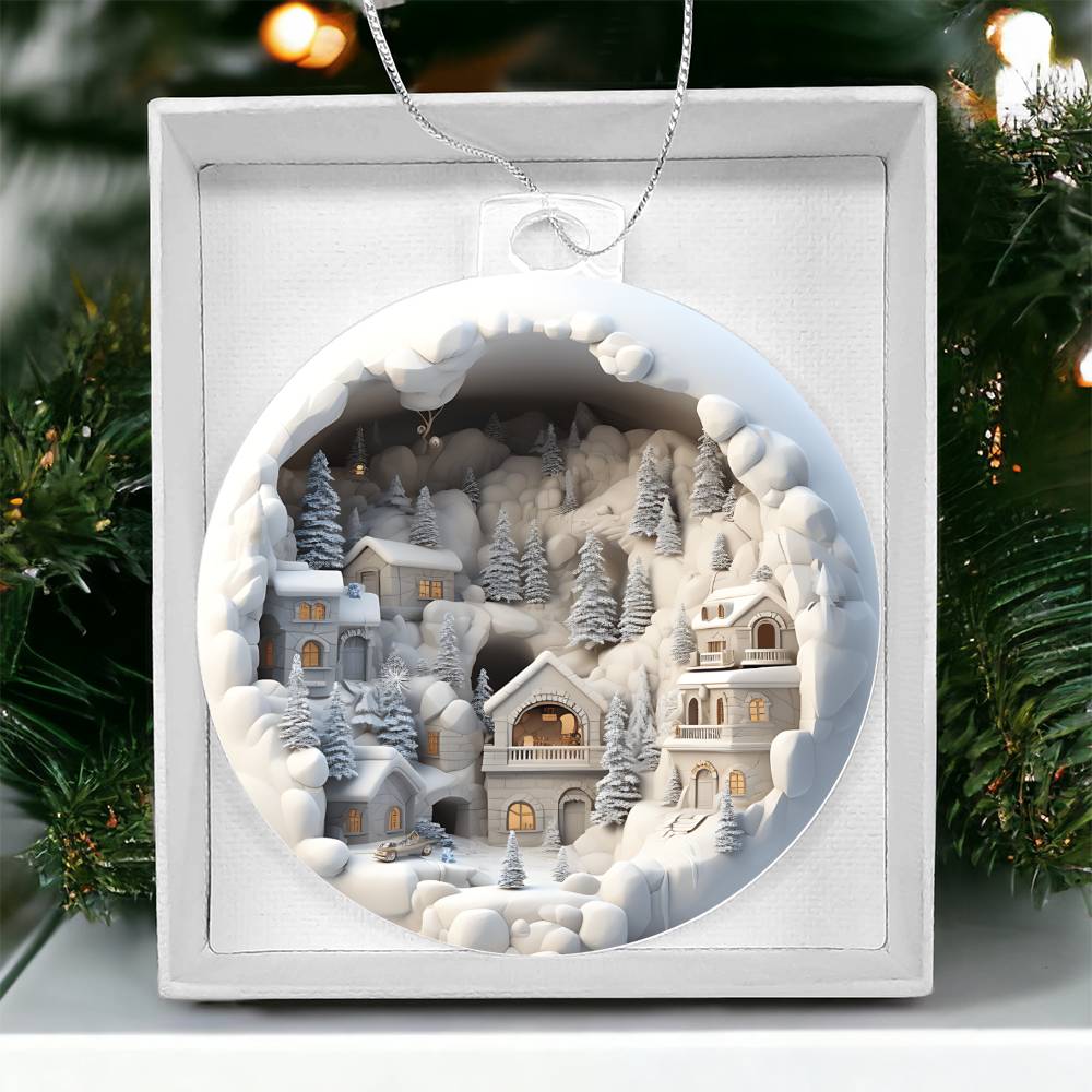 3D Winter Scene Acrylic Ornament - Add a Touch of Winter Magic to Your Tree-[Heartfelt Family Gift]