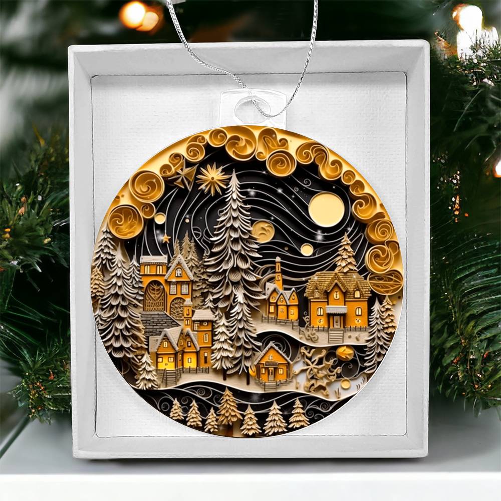 Christmas Village Acrylic Ornament-[Heartfelt Family Gift]