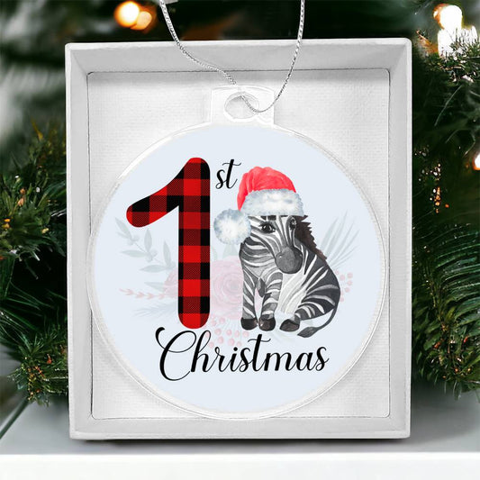 Baby's 1st Christmas Tree Ornament - Zebra-[Heartfelt Family Gift]