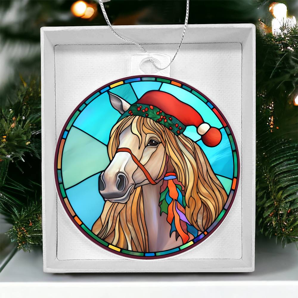 Handcrafted Stained Glass Horse Christmas Ornament - Unique Holiday Decor-[Heartfelt Family Gift]