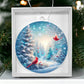 Cardinals Winter Scene Christmas Ornament - Hand-Painted Ceramic Keepsake Decoration-[Heartfelt Family Gift]