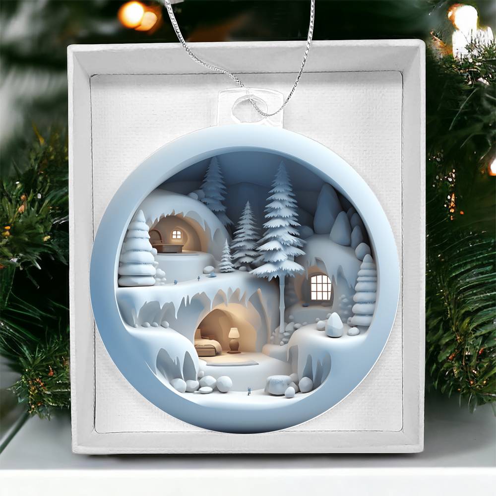 Winter Scene 3D Acrylic Ornament - Adds a Festive Touch to Your Holiday Decor-[Heartfelt Family Gift]