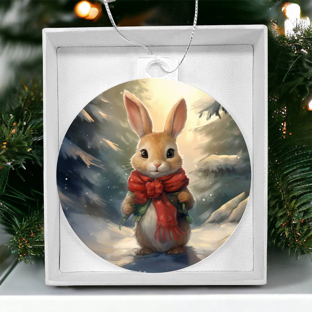 Bunny Christmas Tree Ornament Acrylic Ornament-[Heartfelt Family Gift]