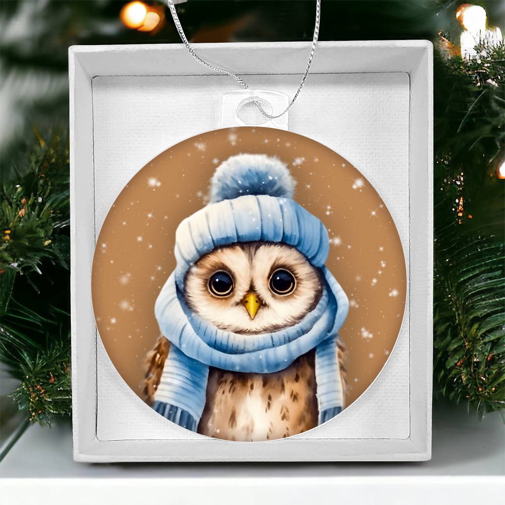 Winter Owl Christmas Ornament - Festive Holiday Decoration for Tree - Handcrafted Winter Bird Decor-[Heartfelt Family Gift]
