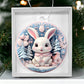 Pastel Bunny Acrylic Christmas Ornament - Pink and Blue Holiday Decoration-[Heartfelt Family Gift]