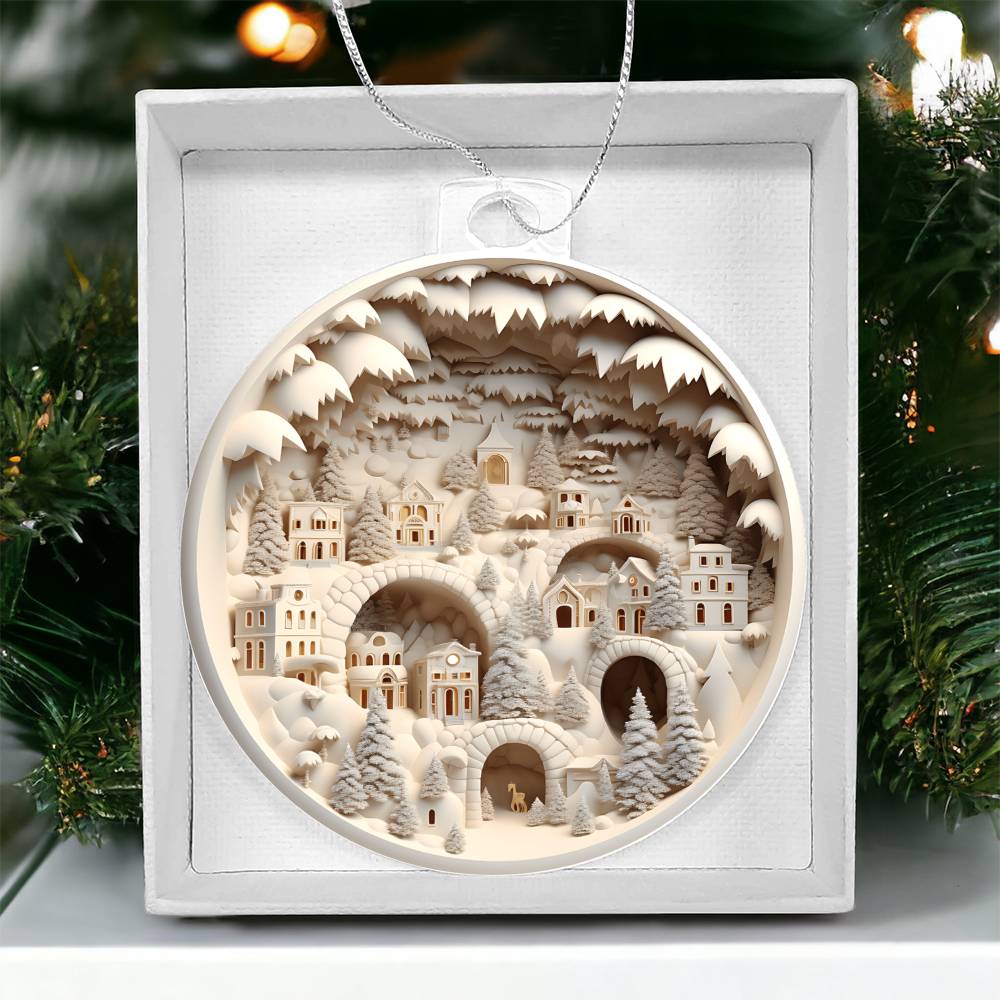Winter Wonderland 3D Effect Acrylic Ornament for a Festive Holiday Dcor-[Heartfelt Family Gift]