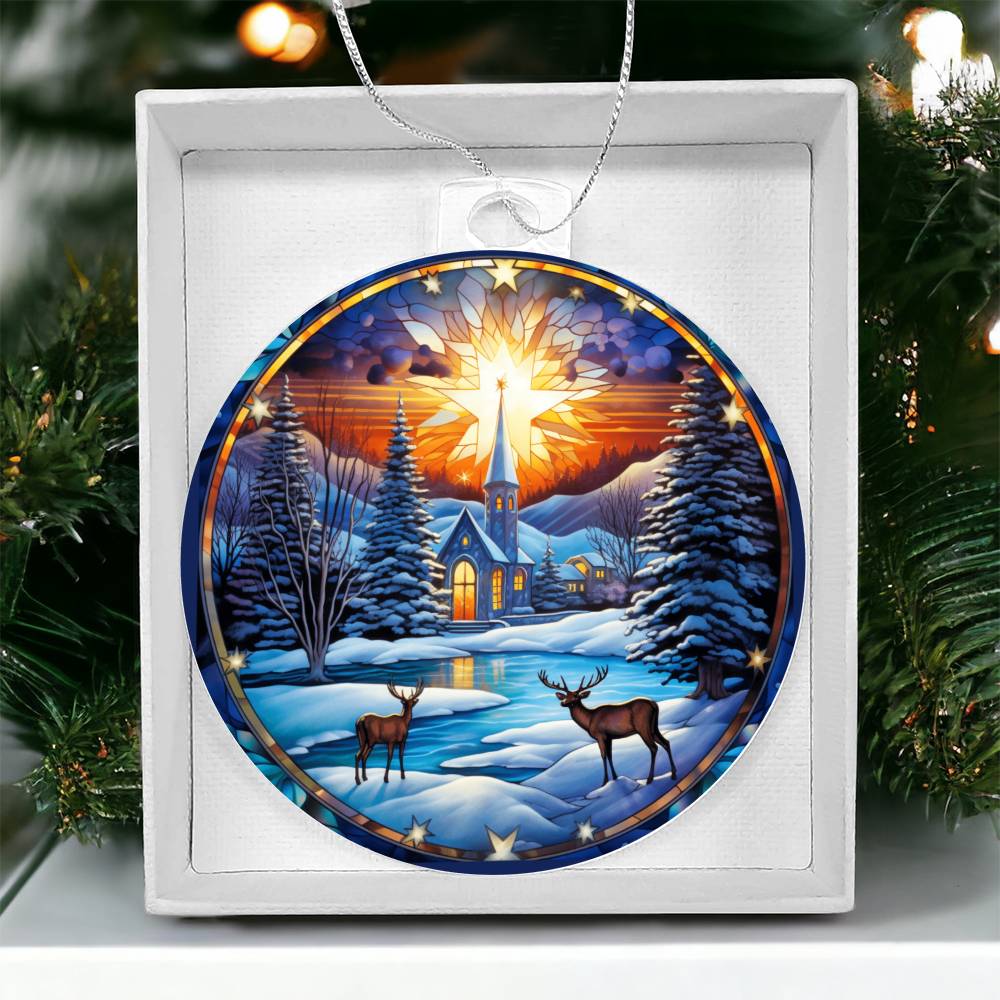 Holiday Deer in Snow Ornament - Christmas Tree Decor-[Heartfelt Family Gift]
