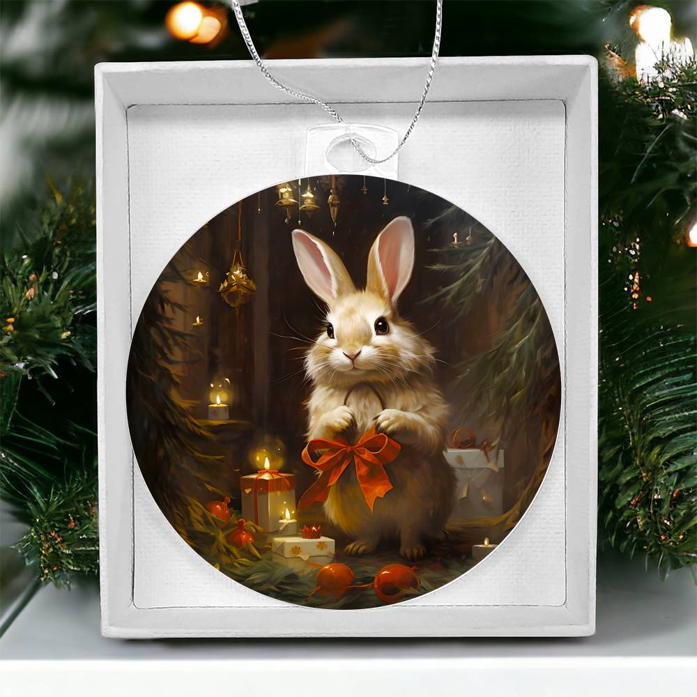 Bunny Christmas Tree Ornament Acrylic Ornament-[Heartfelt Family Gift]