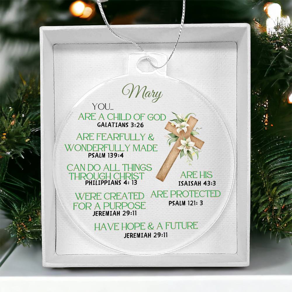 Personalized Christian Affirmations Christmas Ornament-[Heartfelt Family Gift]