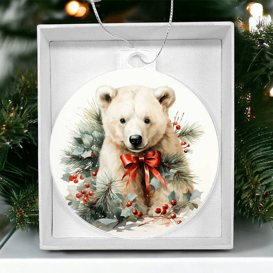 Bear Acrylic Christmas Ornament-[Heartfelt Family Gift]