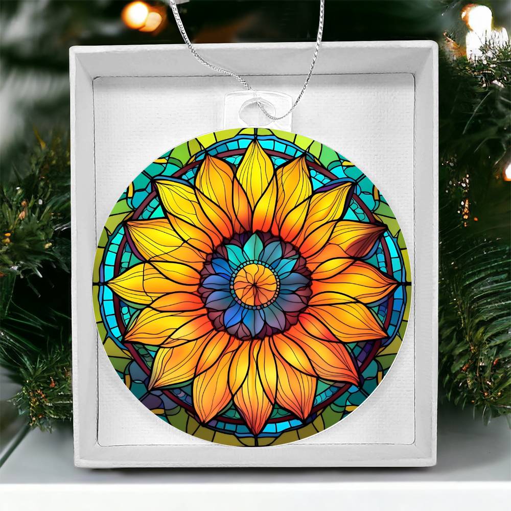 Sunflower Acrylic Suncatcher Christmas Ornament - Unique Holiday Decoration-[Heartfelt Family Gift]