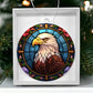 Bald Eagle Stained Glass Acrylic Christmas Ornament - Unique Holiday Decoration-[Heartfelt Family Gift]