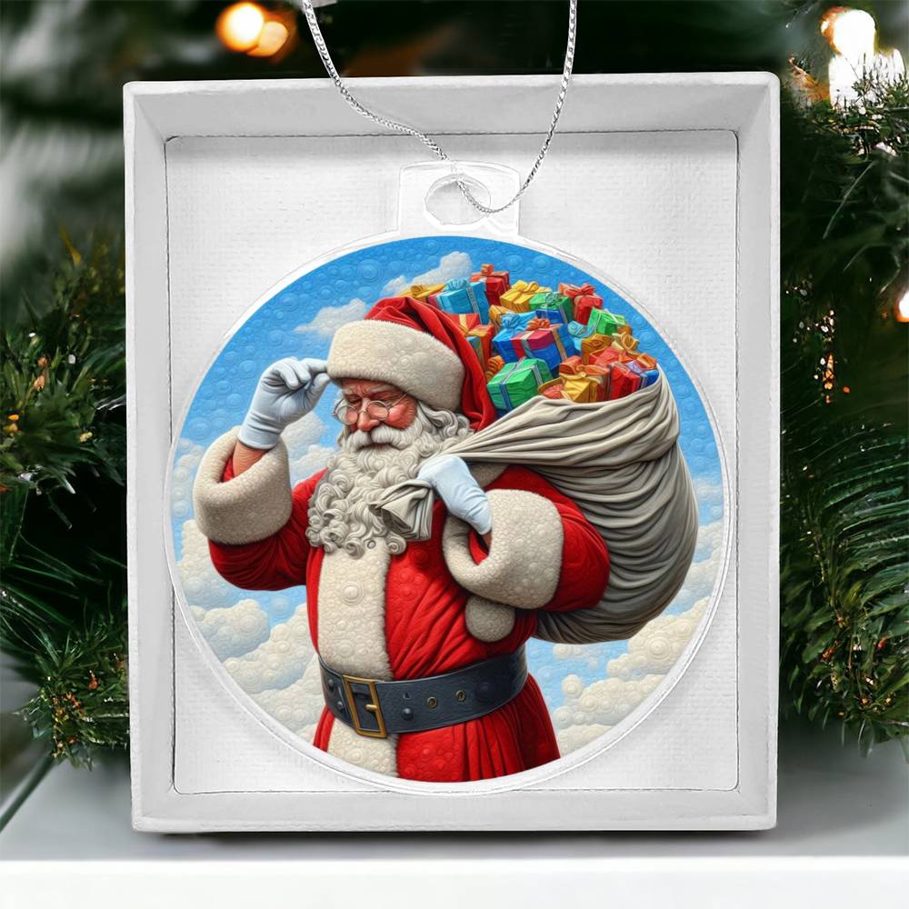 Acrylic Santa Christmas Ornament - Festive Holiday Decoration-[Heartfelt Family Gift]