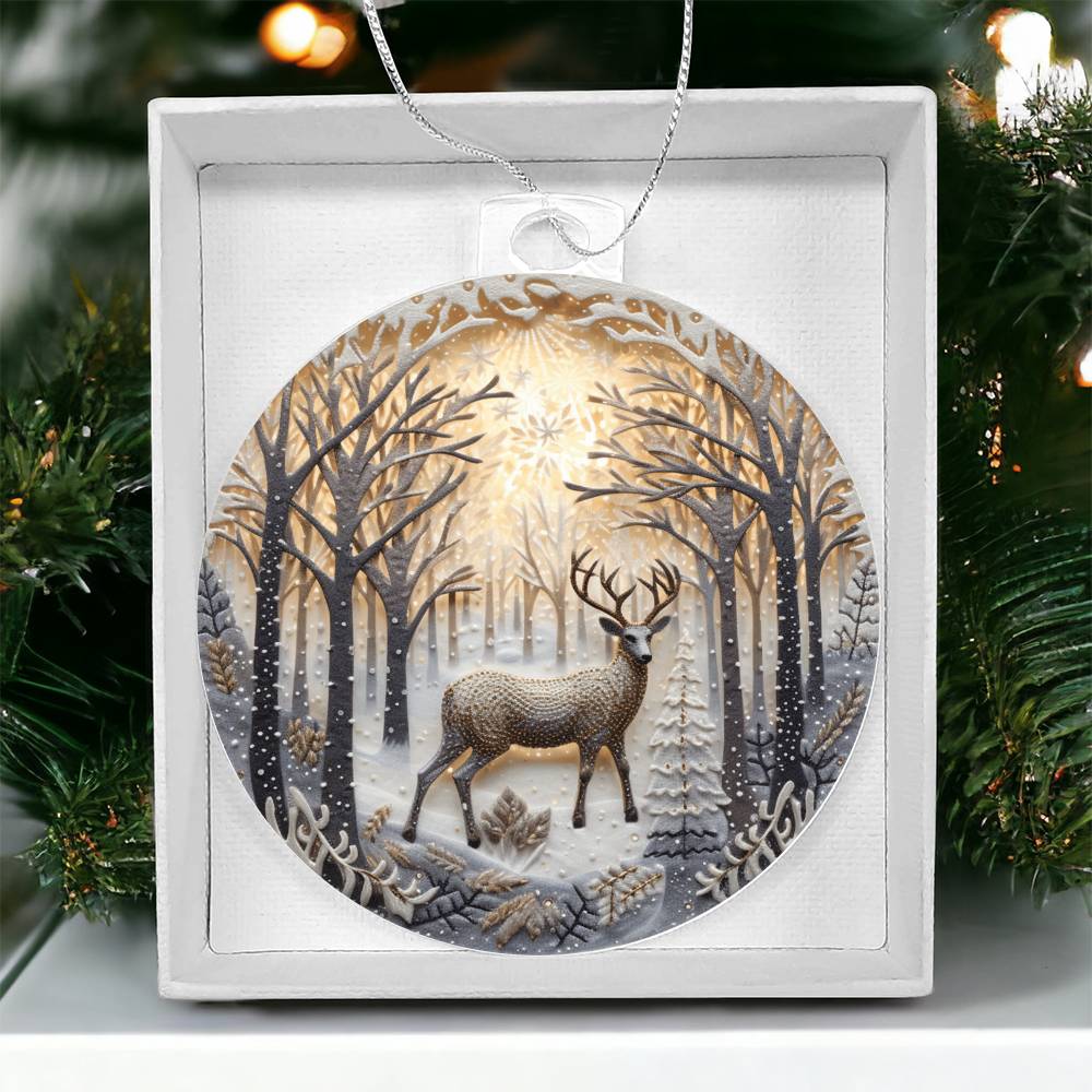 Christmas Ornament Deer in Snow Perfect for Holiday Decor-[Heartfelt Family Gift]