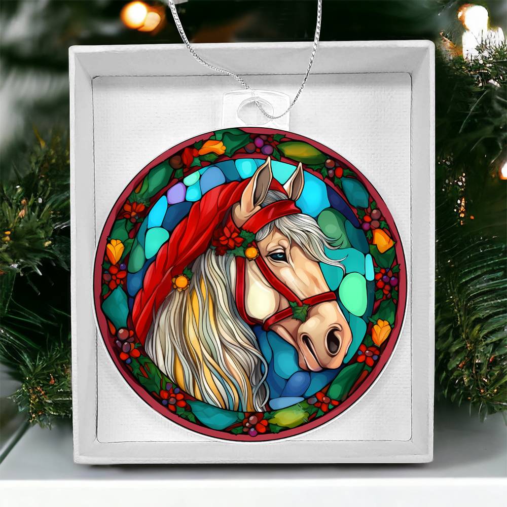 Stunning Stained Glass Horse Christmas Ornament - Perfect for Holiday Decorations-[Heartfelt Family Gift]