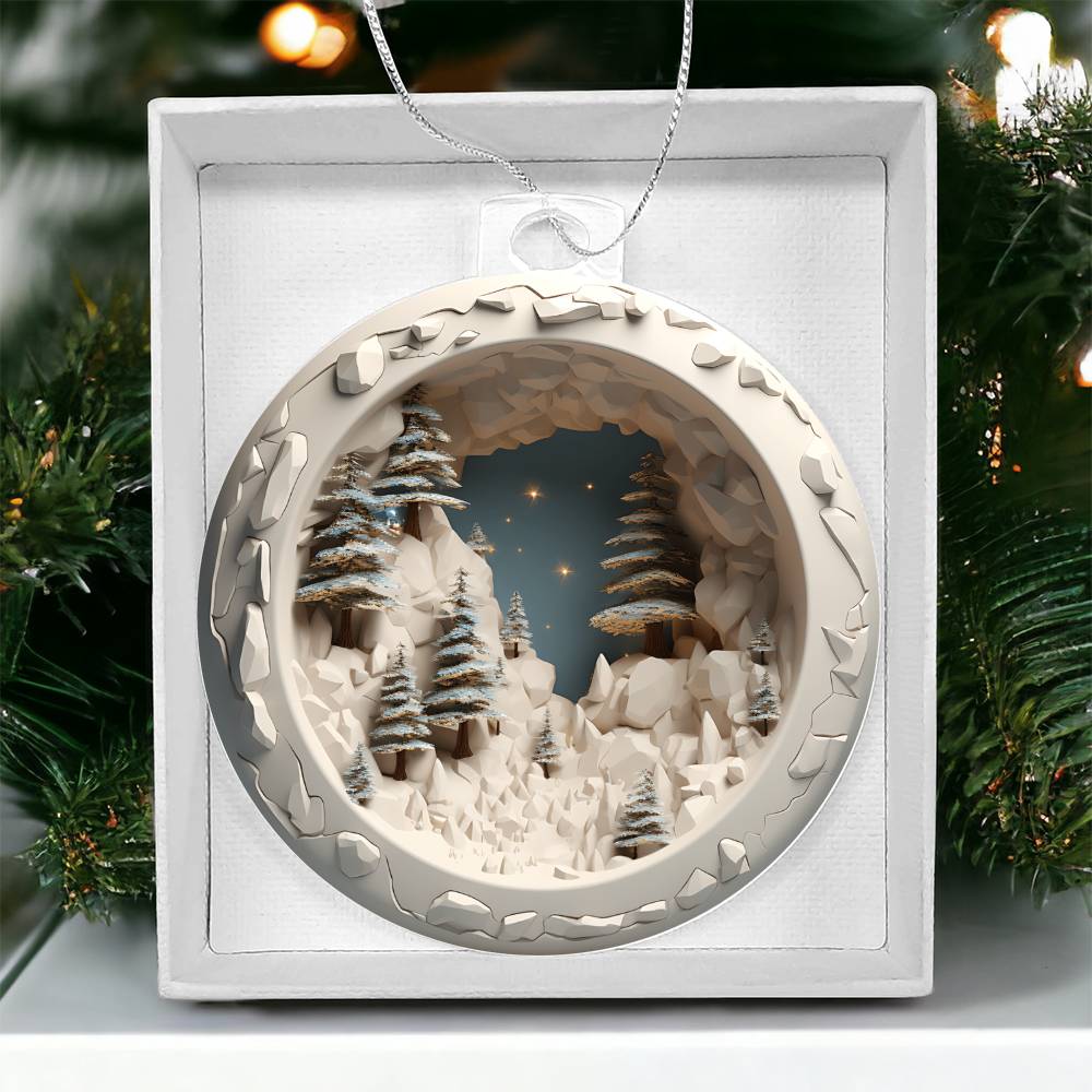 3D Winter Scene Acrylic Ornament - Add a Festive Touch to Your Holiday Decor-[Heartfelt Family Gift]