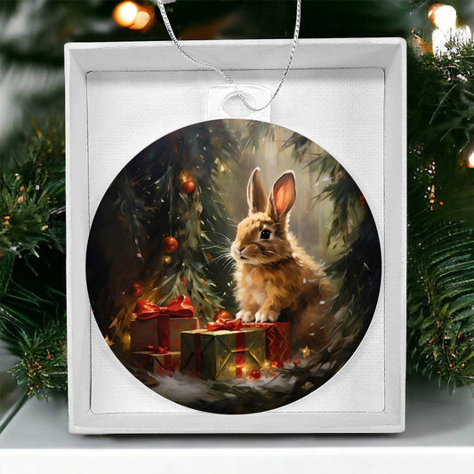 Bunny Christmas Tree Ornament Acrylic Ornament-[Heartfelt Family Gift]