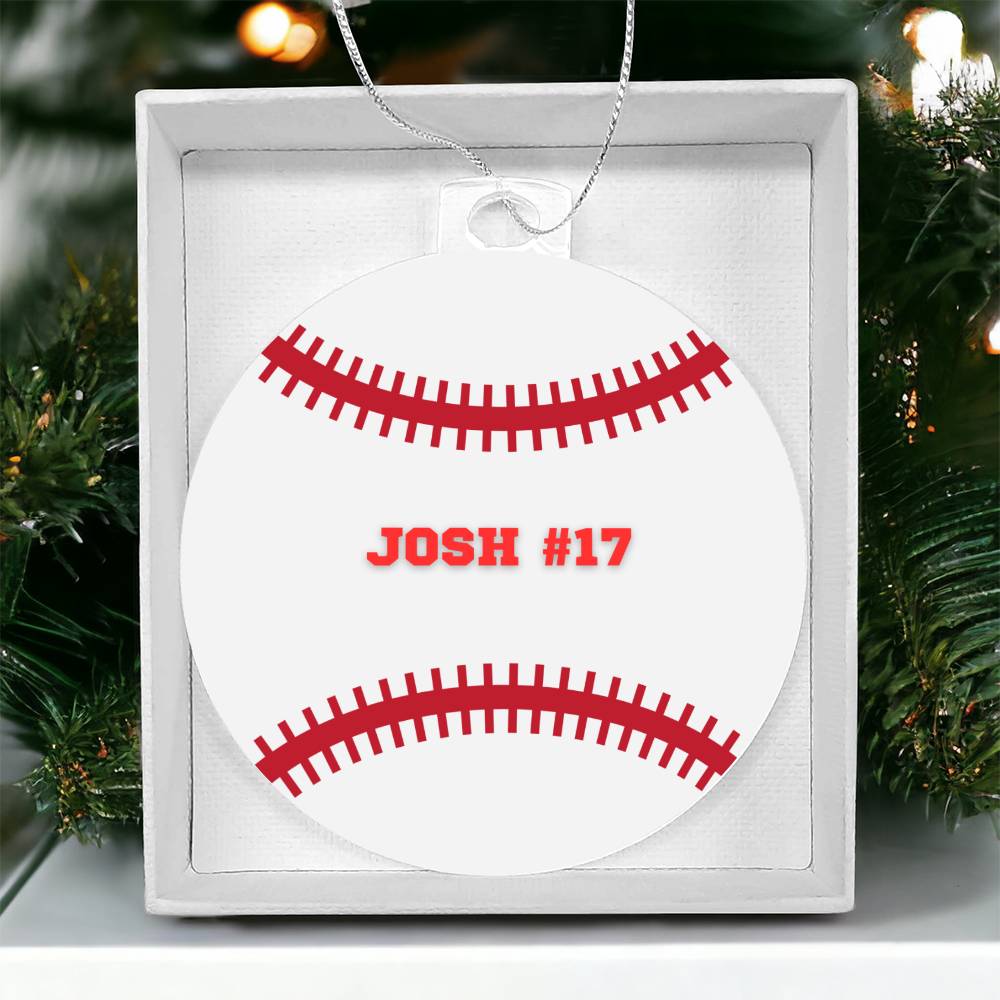 Personalized Baseball Player Christmas Tree Ornament-[Heartfelt Family Gift]
