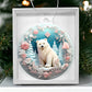 Pastel Pink and Blue Polar Bear Christmas Ornament - Acrylic Holiday Decor-[Heartfelt Family Gift]