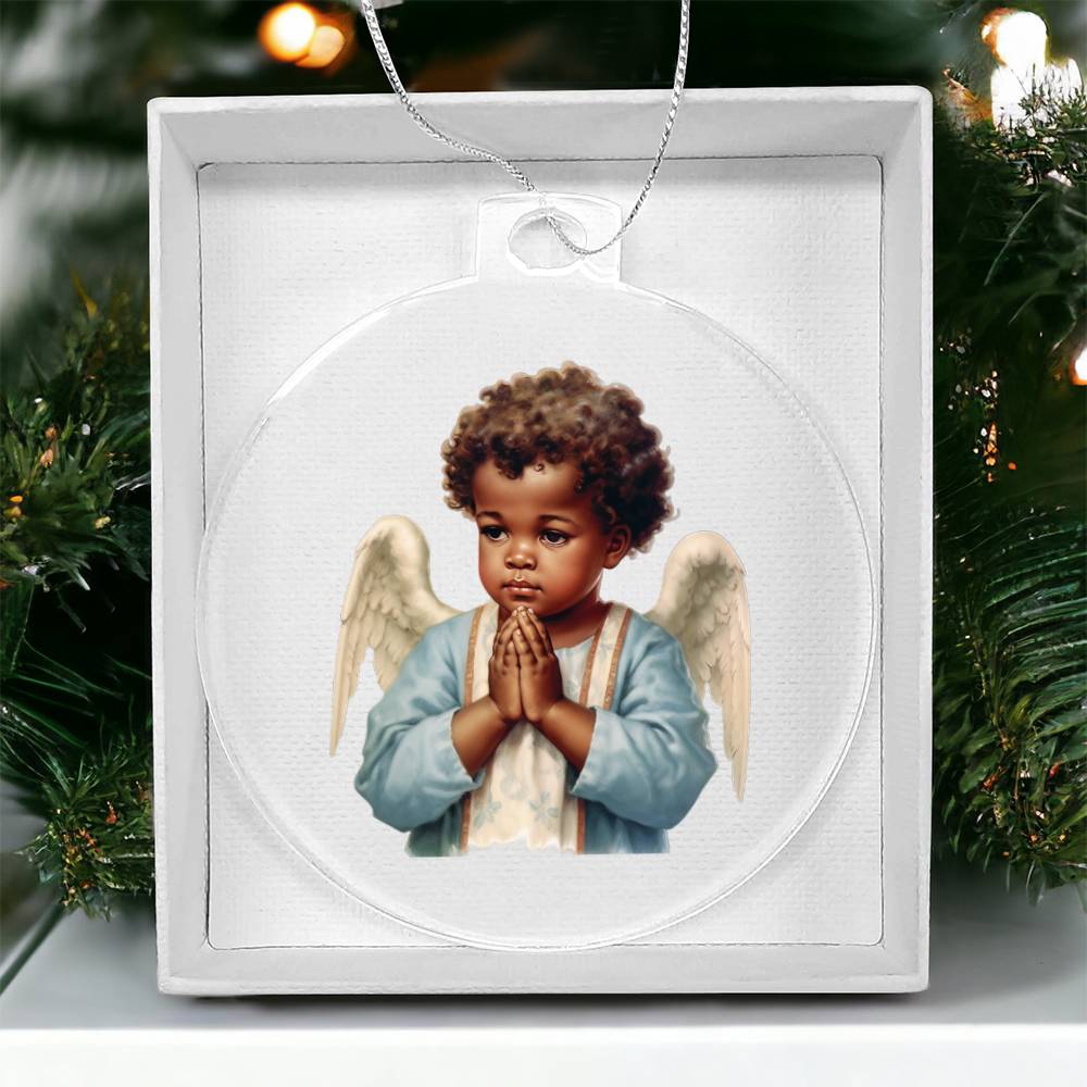 Handcrafted African American Angel Christmas Ornament - Perfect Holiday Decoration-[Heartfelt Family Gift]