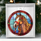 Handmade Stained Glass Horse Christmas Ornament - Festive Holiday Decoration-[Heartfelt Family Gift]
