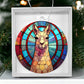 Llama Stained Glass Look Christmas Tree Ornament-[Heartfelt Family Gift]
