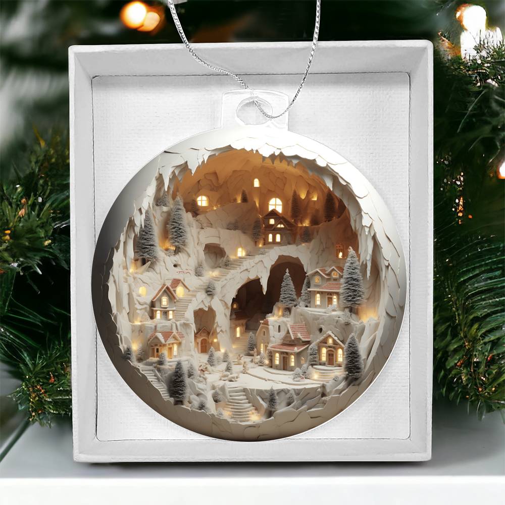 3D Winter Scene Acrylic Ornament - Perfect for Holiday Decor-[Heartfelt Family Gift]