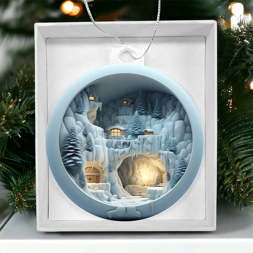 3D Winter Scene Acrylic Ornament - Festive Home Decor - Unique Gift-[Heartfelt Family Gift]