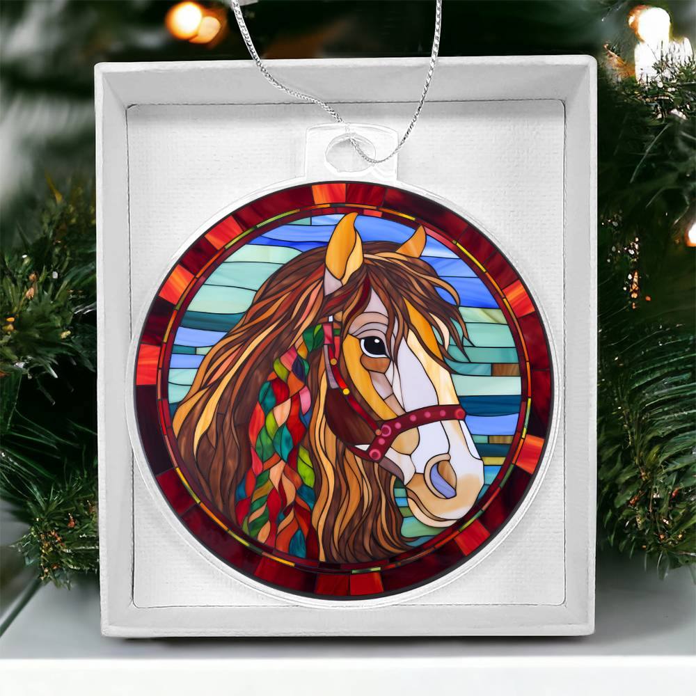Stunning Stained Glass Horse Christmas Ornament - Handmade Holiday Decor-[Heartfelt Family Gift]