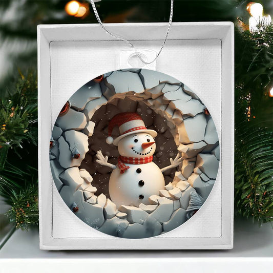 Snowman Acrylic Ornament-[Heartfelt Family Gift]