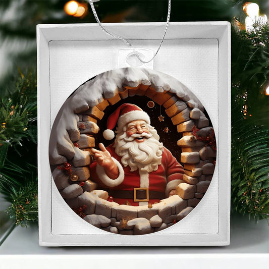 Santa Acrylic Ornament-[Heartfelt Family Gift]