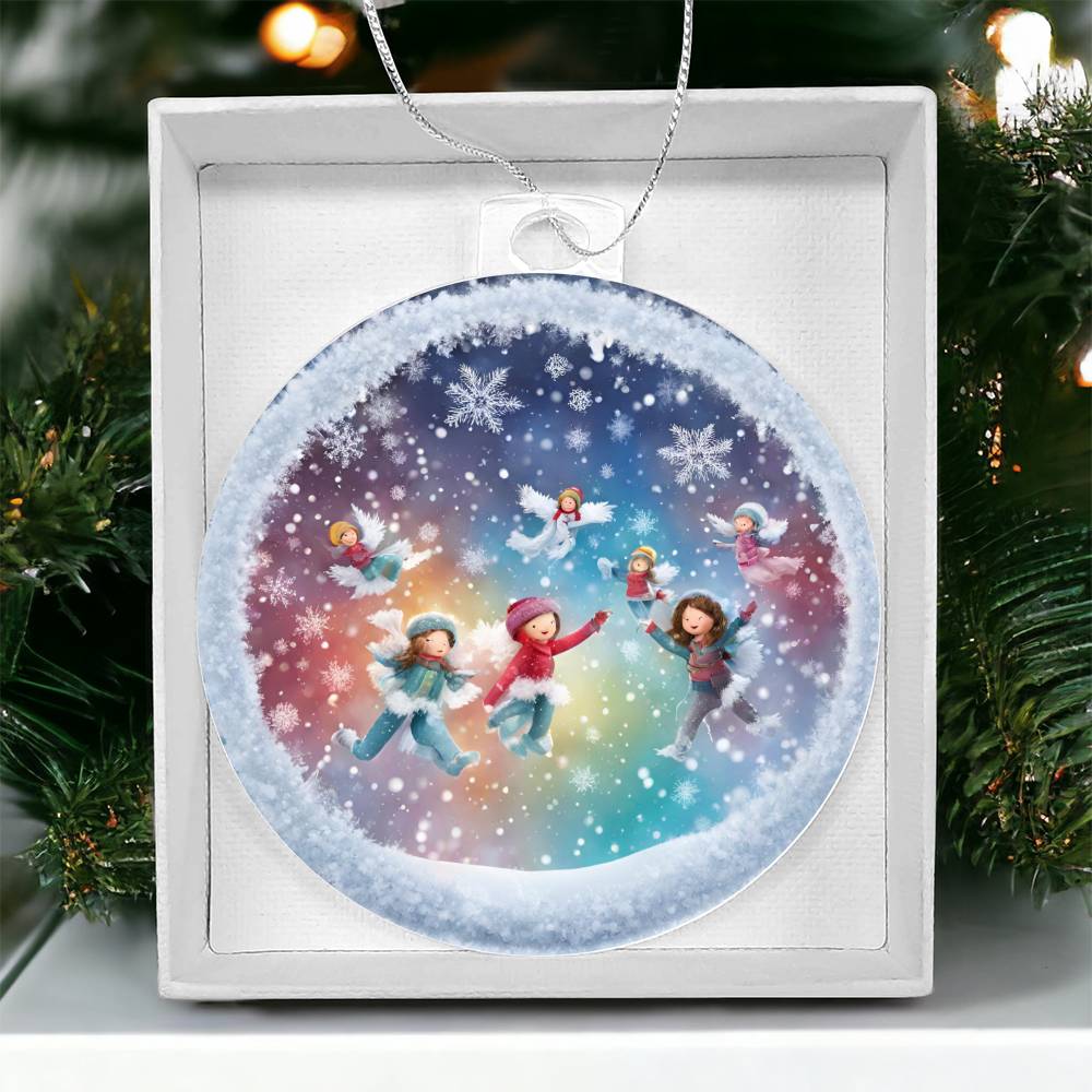 Snow Day Snow Angels Christmas Ornament - Festive Holiday Decoration-[Heartfelt Family Gift]