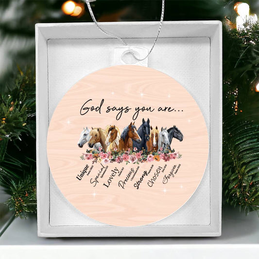 Affirmations for Horse Lover Acrylic Ornament-[Heartfelt Family Gift]