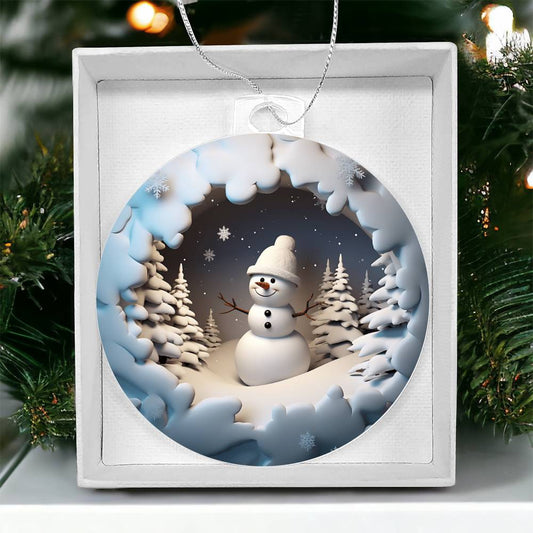 Snowman Acrylic Ornament-[Heartfelt Family Gift]