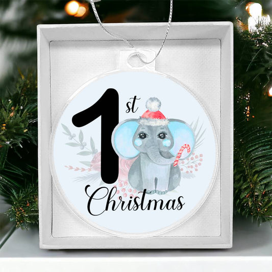 Baby's 1st Christmas Blue Elephant Christmas Tree Ornament-[Heartfelt Family Gift]