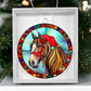 Stunning Stained Glass Horse Christmas Ornament - Handcrafted Holiday Decoration-[Heartfelt Family Gift]