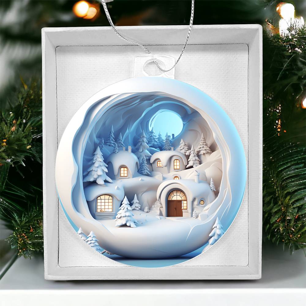 3D Winter Scene Acrylic Ornament  Add a Touch of Holiday Magic to Your Home-[Heartfelt Family Gift]